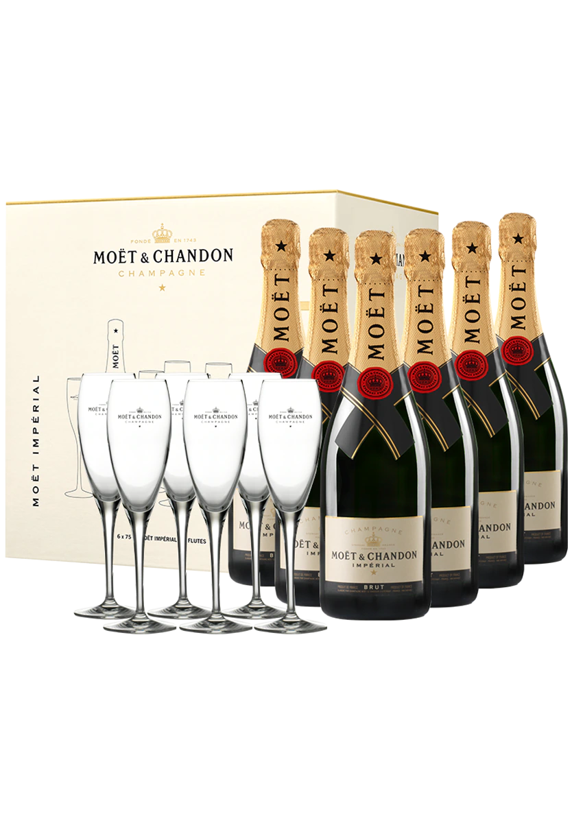 Moet & Chandon Imperial Brut Party Set 6btls + 6 Flutes